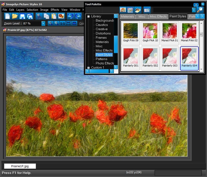 Imagelys Picture Styles Screenshot